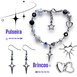 Pulseira aesthetic Par de Brincos de Brilho