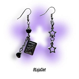 Brinco carta tarot Earring estrela Tarô Aço