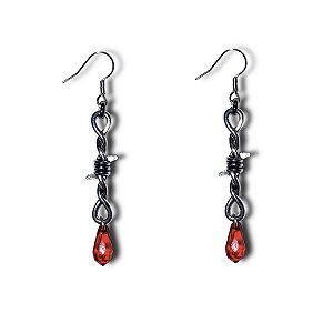 Par de Brincos arame farpado Aço Inox Punk
