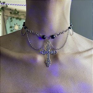 Colar pingente de cruz crucifixo Gótico