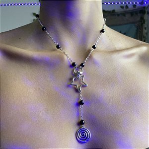 Y2K Colar estilo Rosário De Estrela Retro
