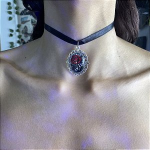 Choker de Laço fita Pingente Vintage