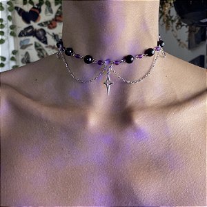 Choker estrela cadente aço Inox