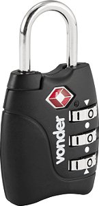Cadeado TSA com segredo 3 algarismos preto VONDER