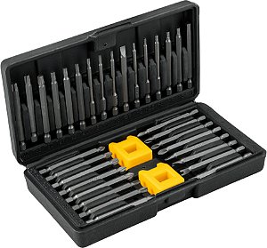 Jogo de bits e ponteiras com 35 peças corpo fino encaixe sextavado 1/4" VONDER