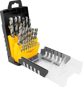 Jogo de brocas de aço rápido DIN 338 1,0 mm a 13,0 mm com 25 peças VONDER