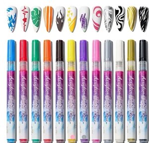Canetas Paint Acrílica 0.7mm - Kit com 12 Cores - Fan Nails