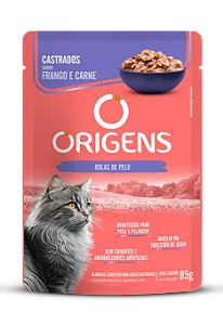 SACHE ORIGENS GATO CASTRADO FRANGO E CARNE 85G