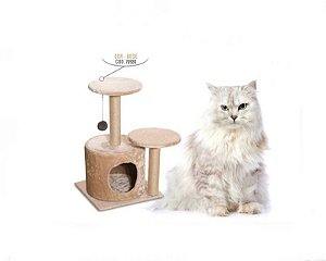 ARRANHADOR TORRE DUPLA ROMA BEGE TAM 40x40x60CM