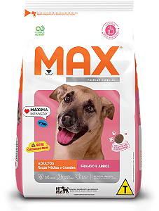 MAX ADULTO RAÇAS MEDIAS FRANGO E ARROZ 3KG