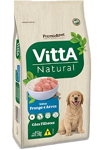VITTA NATURAL CÃES FILHOTES FRANGO E ARROZ 15KG