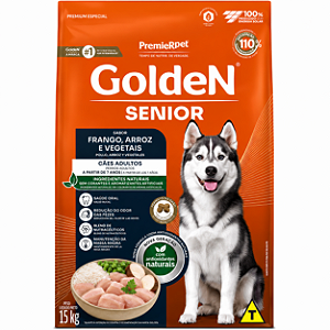 Golden Cães Senior Frango Arroz e Vegetais 15kg