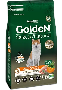 GOLDEN SELEÇÃO NATURAL CAES ADULTO FRANGO E ABOBORA E ALECRIM 12KG