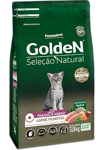 GOLDEN SELEÇÃO NATURAL GATOS FILHOTES FRANGO E ARROZ 10,1KG