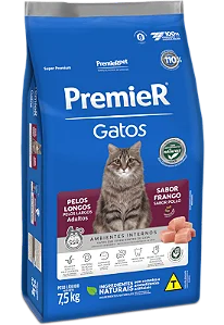 PREMIER GATOS PELOS LONGOS FRANGO 1,5KG
