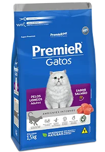 PREMIER GATOS PELOS LONGOS SALMÃO 1,5KG