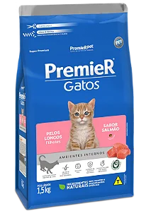 PREMIER GATOS FILHOTES SALMÃO PELOS LONGOS 1,5KG