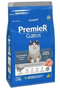 PREMIER GATOS CASTRADO FRANGO 6MESES A 6 ANOS 7,5KG