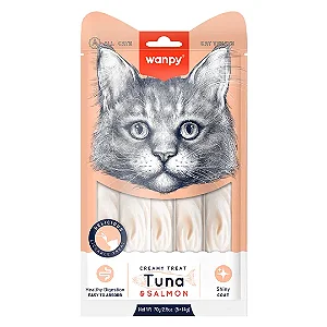 Petisco Gato Wanpy Cream Atum e Salmão 70g