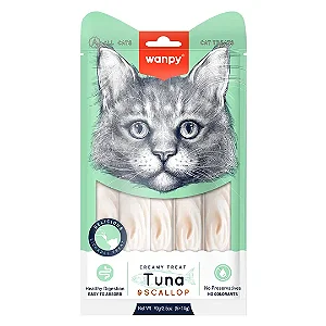 Petisco Gato Wanpy Cream Atum e Vieira 70g