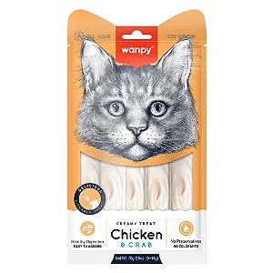 Petisco Gato Wanpy Creamy Frango e Carangueijo 70g