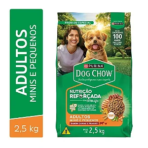Dog Chow Extra Life Adultos Mini e Pequenos Carne e Frango 2,5Kg