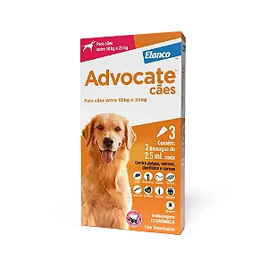 Advocate Cães 10 a 25 Kgs 3 Pipetas