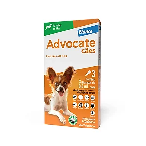 Advocate Cães Até 4kg 3 Pipetas