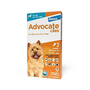 Advocate Cães 4kg e 10Kg 3 Pipetas