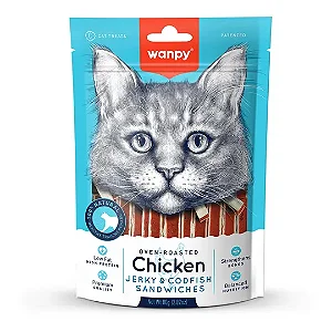 Petisco para Gato Wanpy Mini Tiras de Frango e Peixe 80g