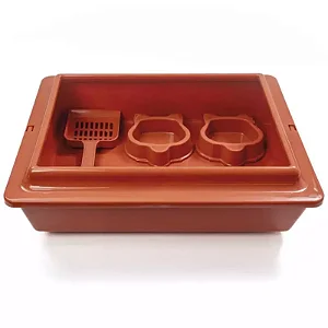 Kit Bandeja 2 Comedouro e Pá Terracota
