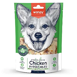 Petisco para Cão Wanpy Freeze Dried Peito de Frango e Vegaetais 40g