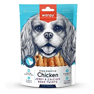 Petisco Para Cão Wanpy Twists de Frango no Osso de Calcio 100g