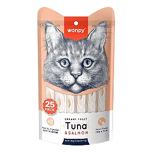 Petisco Para Gato Wanpy Creamy Atum e Salmão 350g