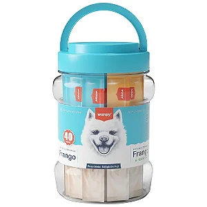 Petisco para Cão Wanpy Creamy Frango + Frango e Queijo 560g