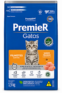 Premier Gato Ambientes Internos Filhote Frango 1,5kg