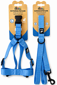 Conjunto Peitoral + Guia para Cães Azul - 20 a 35kg