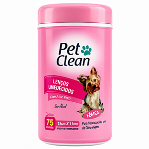 Pet Clean Lenços Umedecidos Fêmea 75un