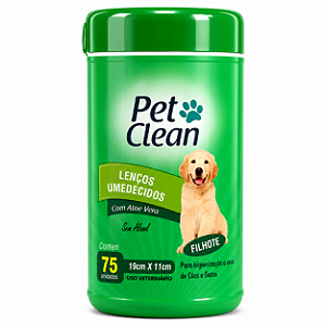 Pet Clean Lenços Umedecidos Filhote 75un