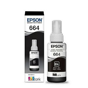 Tinta para Cartucho Epson Preto Original - T664120 - 4.000 páginas para L220, L365, L375, L380, L395, L555, L565, L575,