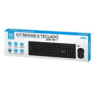 Kit Teclado + mouse Sem Fio Hoopson com Mouse Preto Hoopson - TPC-077KS