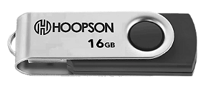Pen Drive Hoopson 16GB Preto/Prata - PEN-16GB-H