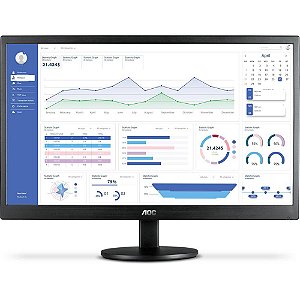 Monitor Aoc Tela 18,5 LED 60Hz 5ms HD Preto 1x VGA 1x HDMI - E970SWHNL
