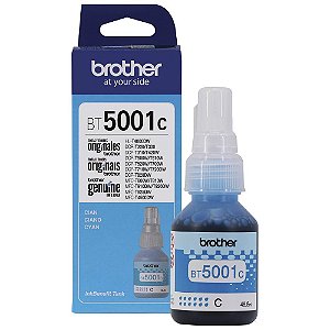 Garrafa de tinta Original Ciano BT5001C para InkTank Brother T420W, T510W, T520W, T710W, T720DW, T820DW, T910DW, T4000DW