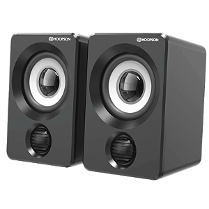 Caixa de Som Hoopson 2.0 Canais 6,0W Preto USB - CX-PC019PT