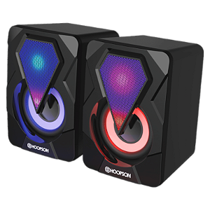 Caixa de Som Hoopson 2.0 Canais 6,0W Preto USB - CX-PC021LED