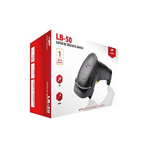 Leitor de Código de Barras Laser de Mão com Pedestal C3Tech LB-50BK USB - lê Nota Fiscal Eletrônica Boleto Bancário