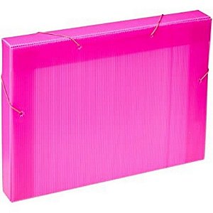 Pasta Aba Elástico 340 x 245mm Lombo 3,5cm Rosa Nova Onda Polibras - und
