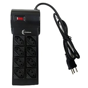 Filtro De Linha Com 8 Tomadas FL-82BK Coletek Energia