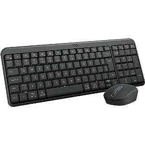 TECLADO E MOUSE SEM FIO BLUETOOTH LOGITECH MK250, PILHAS INCLUSAS E LAYOUT ABNT2, CINZA